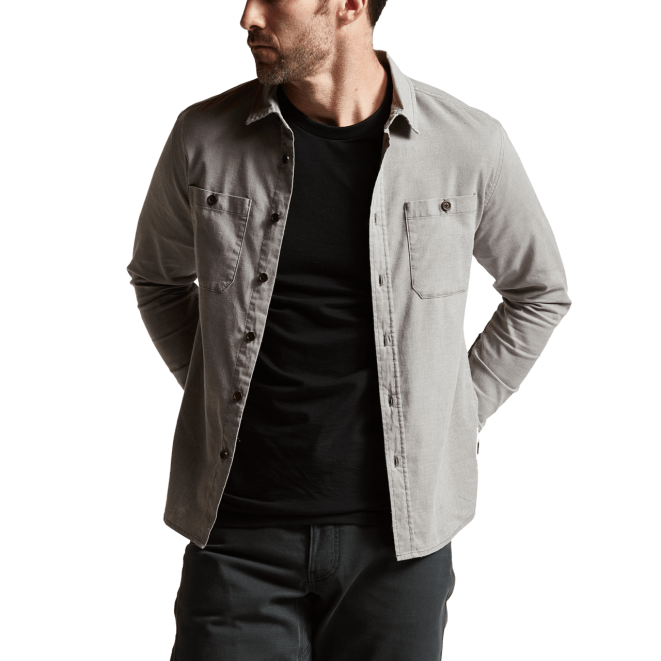 SITKA Gear амбари лс кошуља мушкарци воодсмоке хеатхер врховима X2ZF161